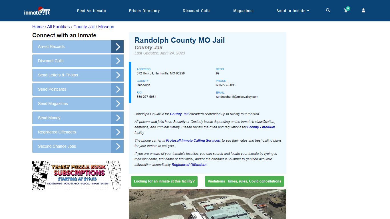 Randolph County MO Jail - Inmate Locator - Huntsville, MO